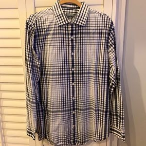 Slim Fit Checkered Button Down 16.5” 34/35